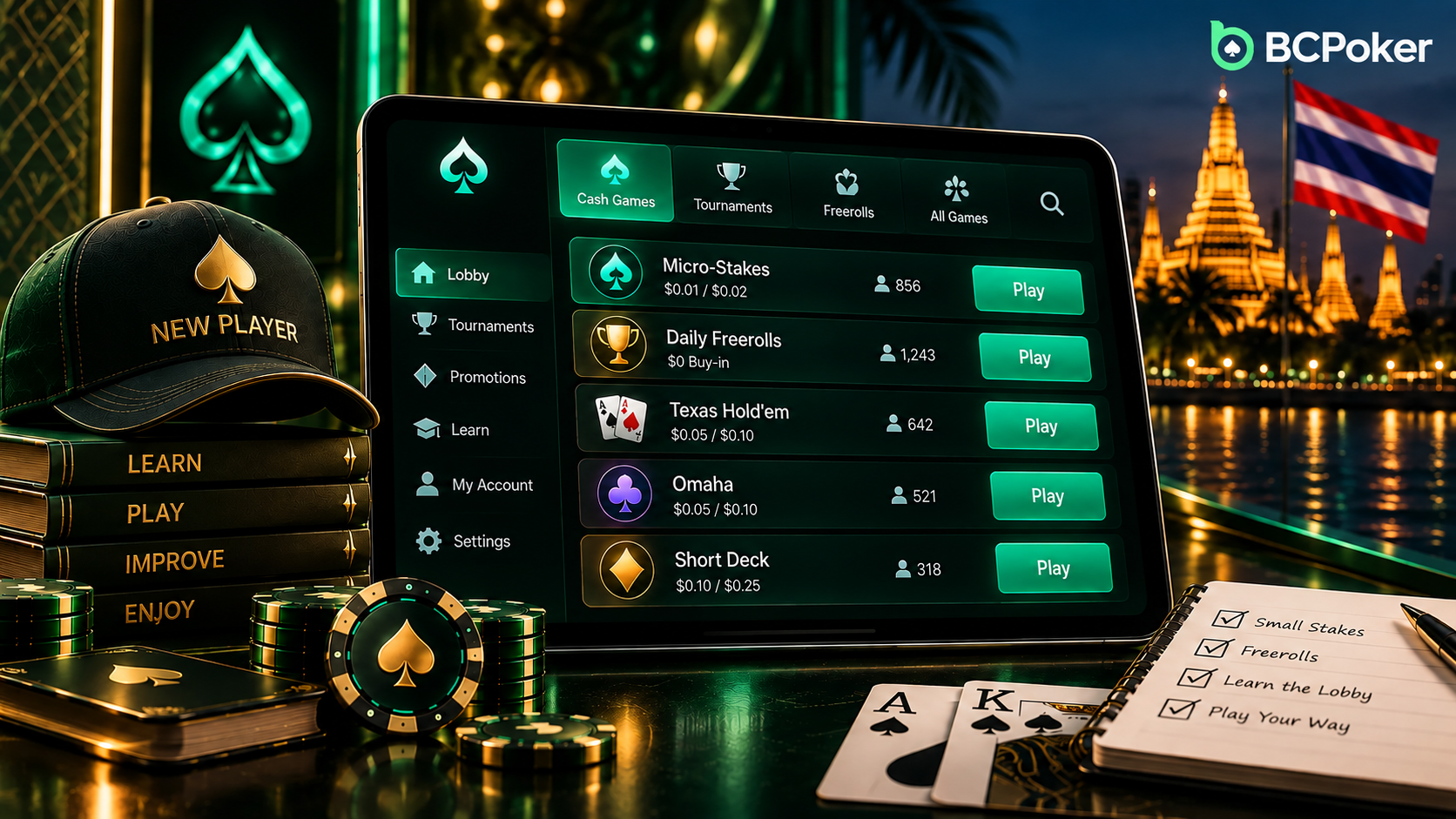 BCPoker Thailand micro stakes freerolls