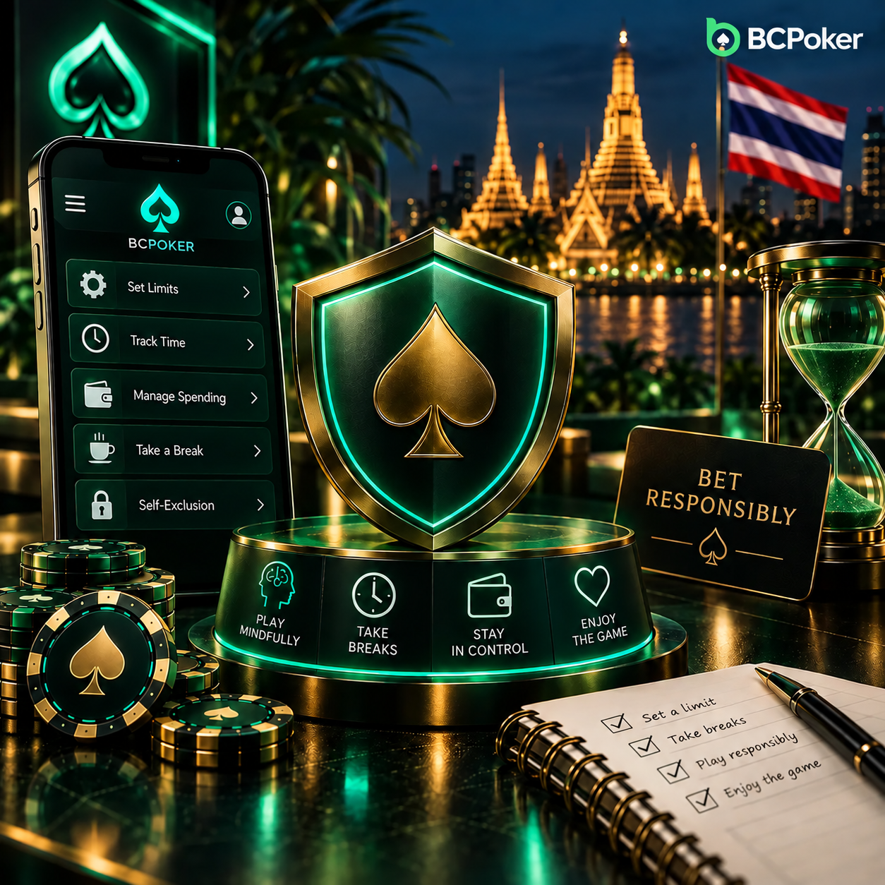 BCPoker Thailand responsible gaming banner